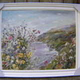 Wild Flowers with Ravenscar from Robin Hoods Bay