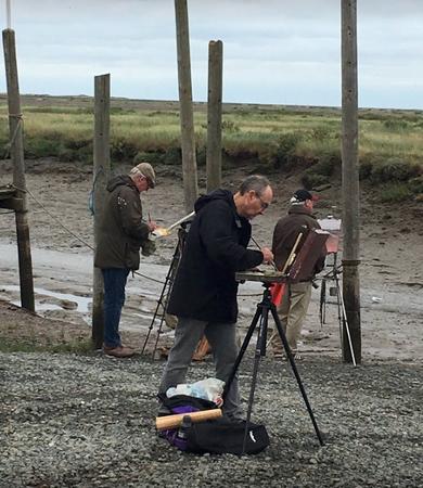 Painting at Morston Quay Norfolk  with the ROI and IEA
