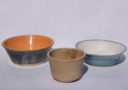 Some of my first pots, a bit wonky.