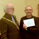Receiving the 2019 Oil Award from the Mayor of Rugby