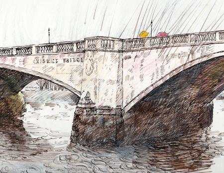 Chiswick Bridge sudden shower