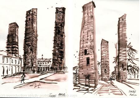two brush sketches PAVIA