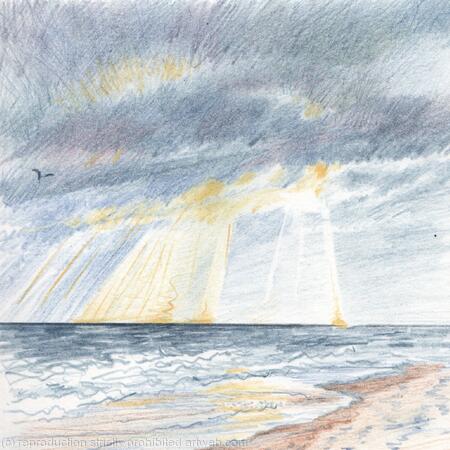 Sunlight over Dumpton Bay