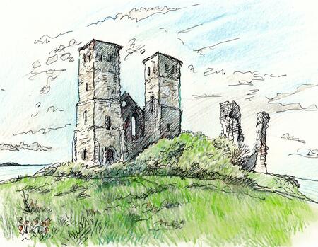 Reculver Towers from a small distance