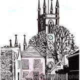 Hampton St Mary linocut
