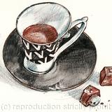 Small cup and chocolate