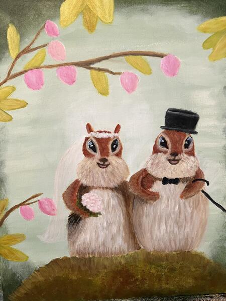 Chipmunks getting married. 