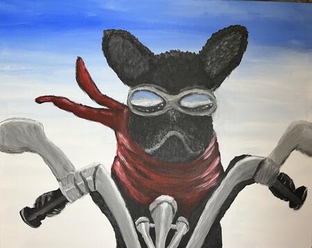 Cute dog reading how to sniff butts 