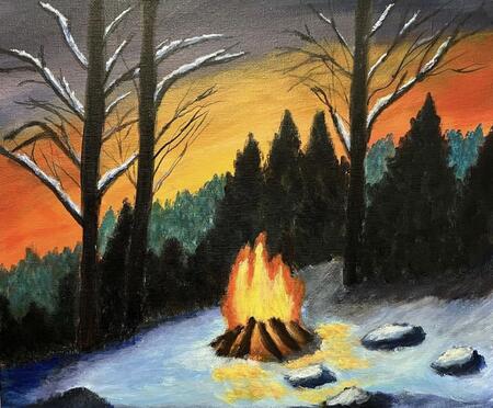 Campfire in the forest