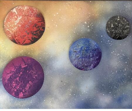 4 colourful planets 