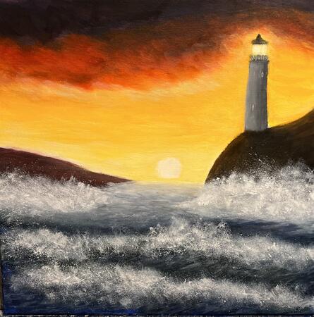 Lighthouse at sunset 