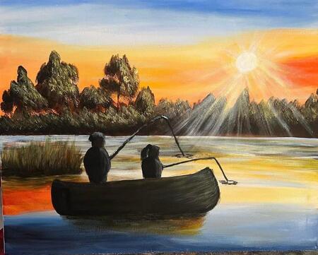 Father and daughter fishing 