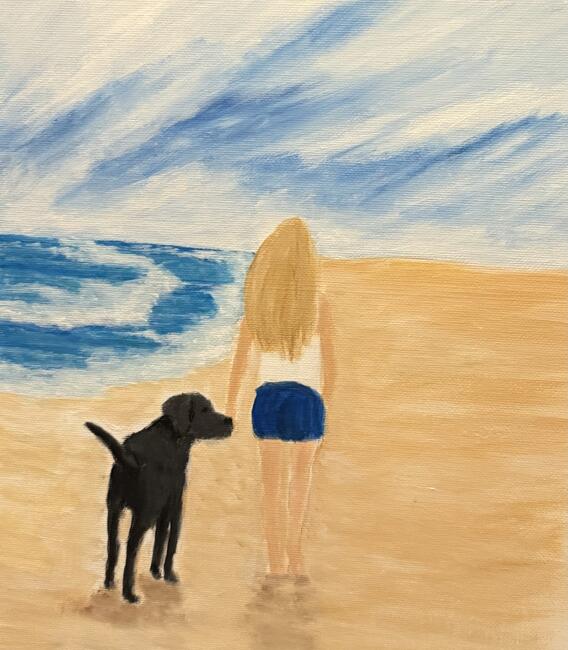 Walking on the beach 