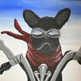 Cute dog reading how to sniff butts 