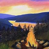 Campfire in the mountains 