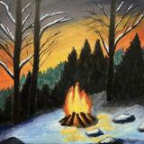 Campfire in the forest