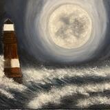 Lighthouse with full moon 