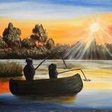 Father and daughter fishing 