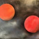 Orange and red planets 