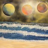 Planets over a sea 
