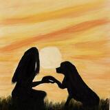 Dog and girl ‘I’ve got you’ 