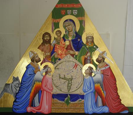 St Thomas Cantilupe Panel (Madonna and Child between Saints and Angels with the Mappa Mundi)