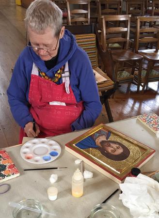 Joan First Year Iconostasis Student With Her First Completed Icon