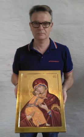 Holding The Vladimir Icon