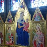 Trecento Italian style Madonna and Child Polyptych with Angels and Saints