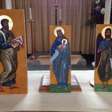 Iconostasis Group work on the altar at St Peter's 