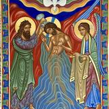 Romanesque Style Baptism of Christ For Hereford Cathedral