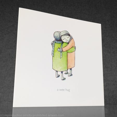 1 x a wee hug greetings card (colour)
