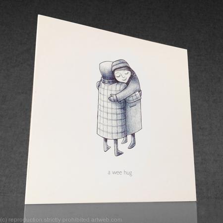1 x a wee hug greetings card (b&w)