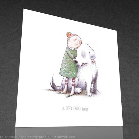 1 x a BIG DUG hug greetings card