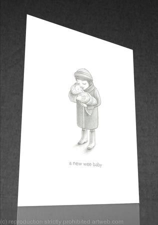 1 x A new wee baby greetings card 