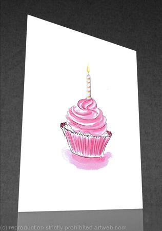1 x cake A. greetings card