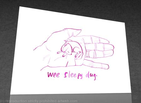 1 x wee sleepy dug greetings card