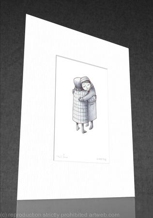 1 x A wee hug (mounted and signed b&w print).