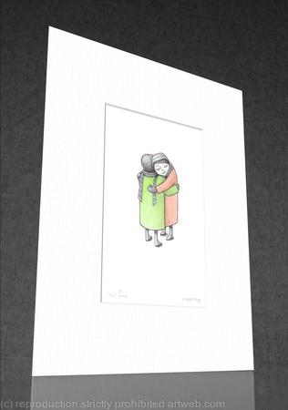 1 x A wee hug (mounted and signed colour print).