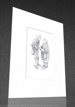 1 x A wee blether (mounted and signed b&w print).
