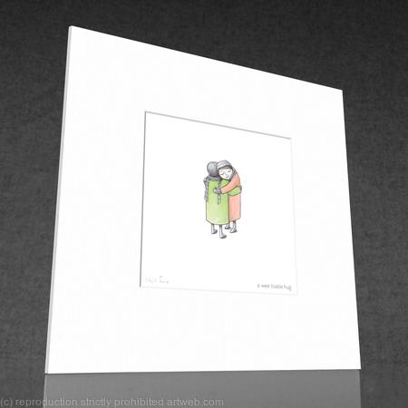 1 x a wee toatie hug (miniature signed and mounted colour print).