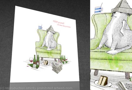 1 x Enjoy yourself (it's later than you think!) greetings card.