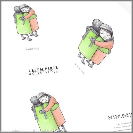 5 x a wee hug greetings cards (colour).