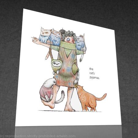 The cat's pyjamas - greetings card