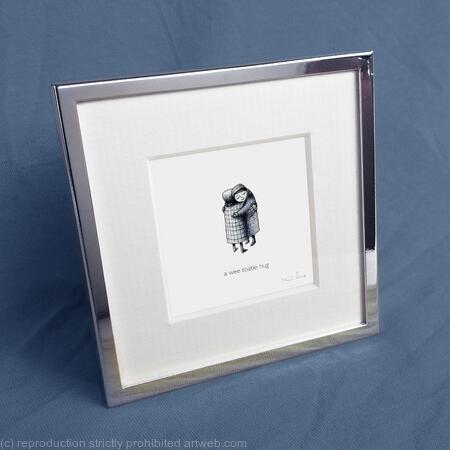 a wee toatie  hug (b&w).