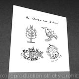 1 x The Glasgow Coat of Arms greetings card (b&w)