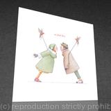1 x Ae fond kiss greetings card
