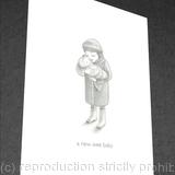 1 x A new wee baby greetings card 
