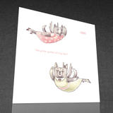 1 x HARK! The pitter patter of tiny feet - greetings card