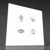 1 x Glasgow Coat of Arms (square mounted b&w print).